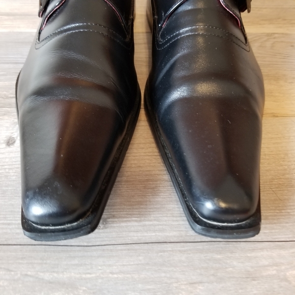 Zota Leather Monk Strap Pointed Square Toe Dress Shoes main image 6